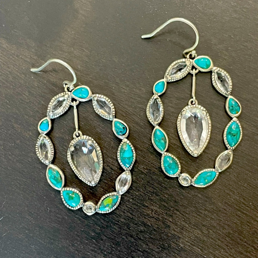 Silpada Turquoise and Crystal Earrings